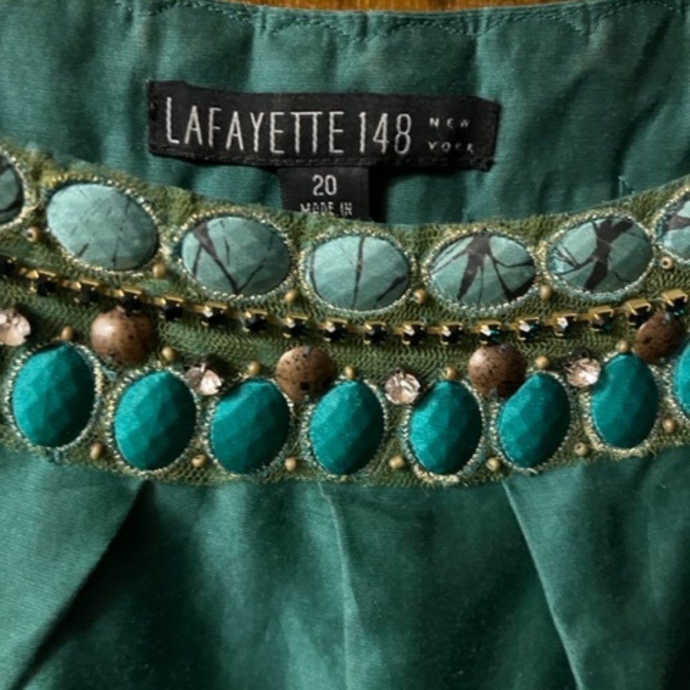 Lafayette 148 Size 20 royal green top